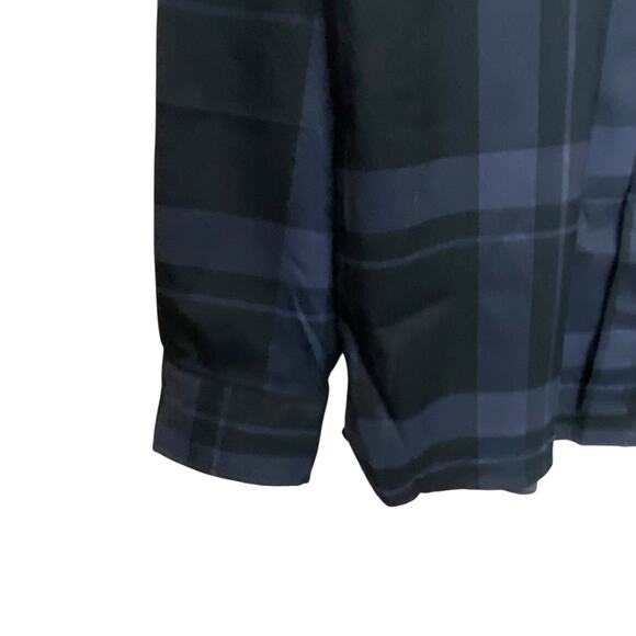 Greasy Hands Society Mens Navy Blue & Black Button Up Flannel Shirt 2XLT Tall - Picture 4 of 9